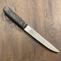 Unmarked 6” Boning Knife Wide Stiff Carbon Steel Custom Handle