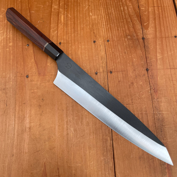 Alma Knife Co. 210mm Kiritsuke Gyuto 52100 Kurouchi - Rosewood Ebony Ferrule