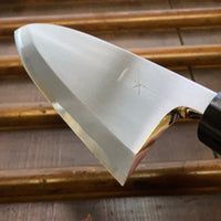 Hitohira Togashi 150mm Deba Shirogami 1 Tachi Ho Wood with Saya - LEFTY