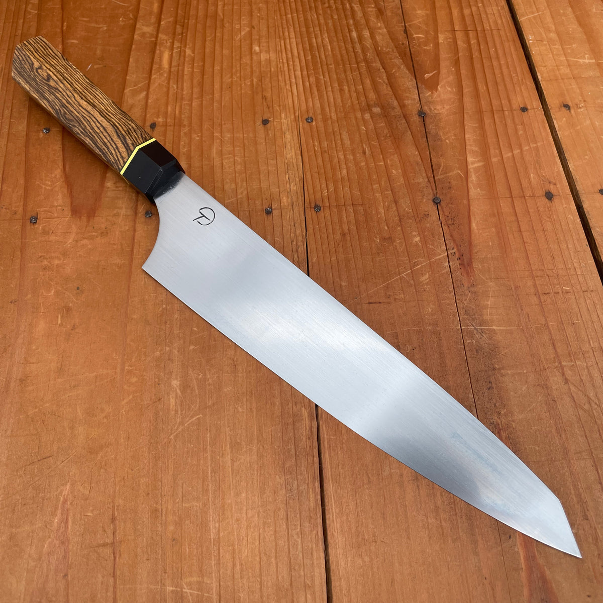 Alma Knife Co. 210mm Kiritsuke Gyuto 52100 Migaki Bocote Ebony Handle