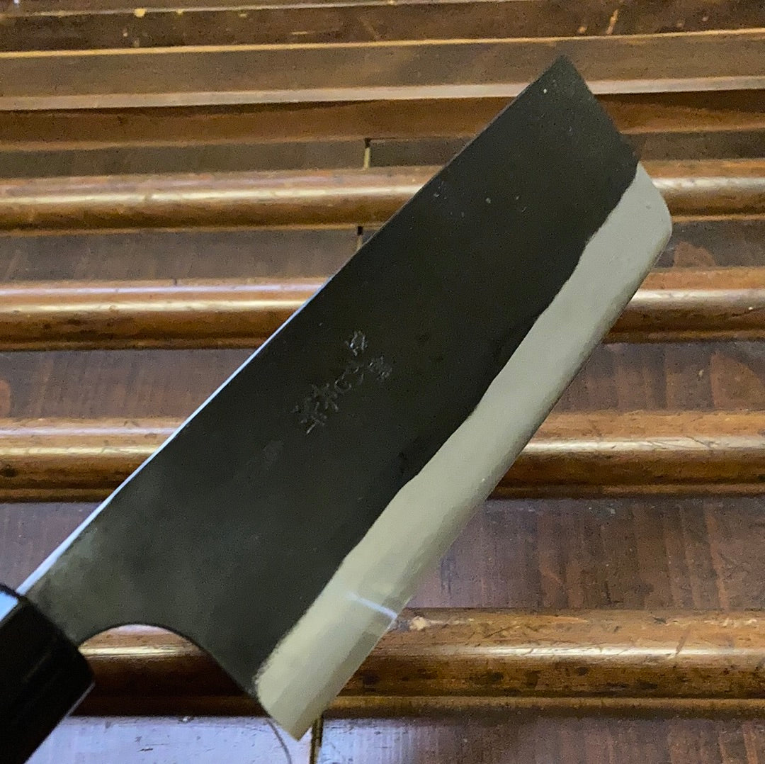Nakiri White steel #2 Kurouchi Sanmai Buffalo Magnolia Handle 165mm –  MUSASHI