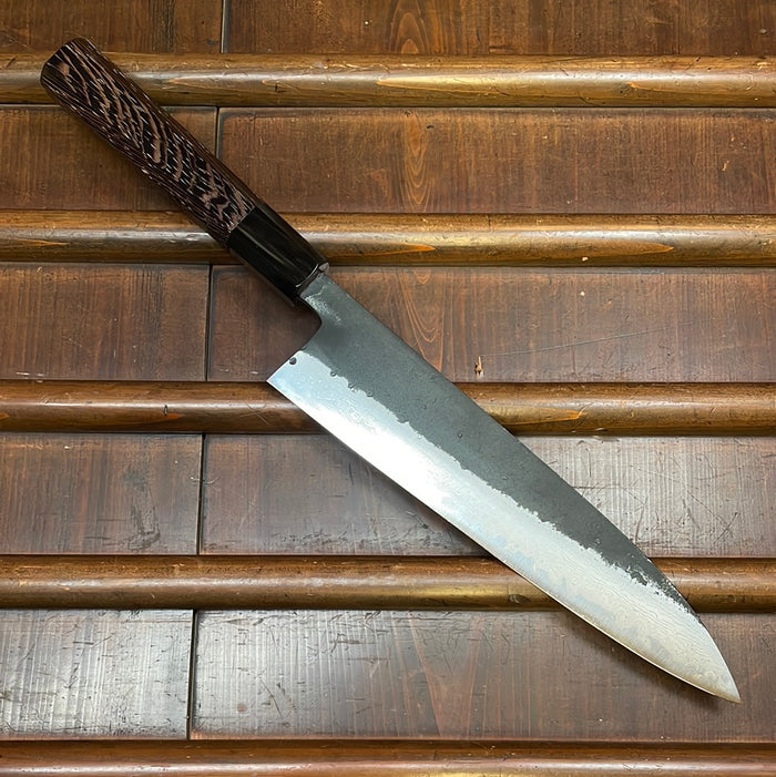 Hatsukokoro Shinkiro 210mm Gyuto Aogami Super Nihei Damascus Kurouchi Wenge