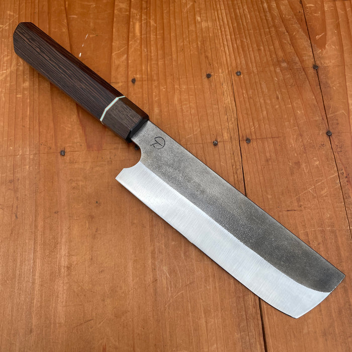 Alma Knife Co. Nakiri 52100 Nashiji - Wenge African Blackwood