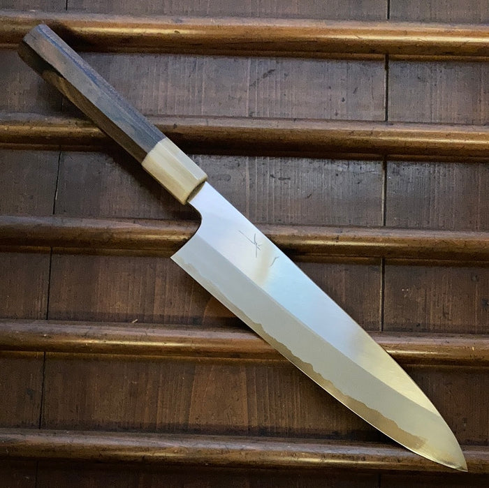 Hitohira Togashi 240mm Gyuto Stainless Clad Shirogami 1 Ziricote Handle