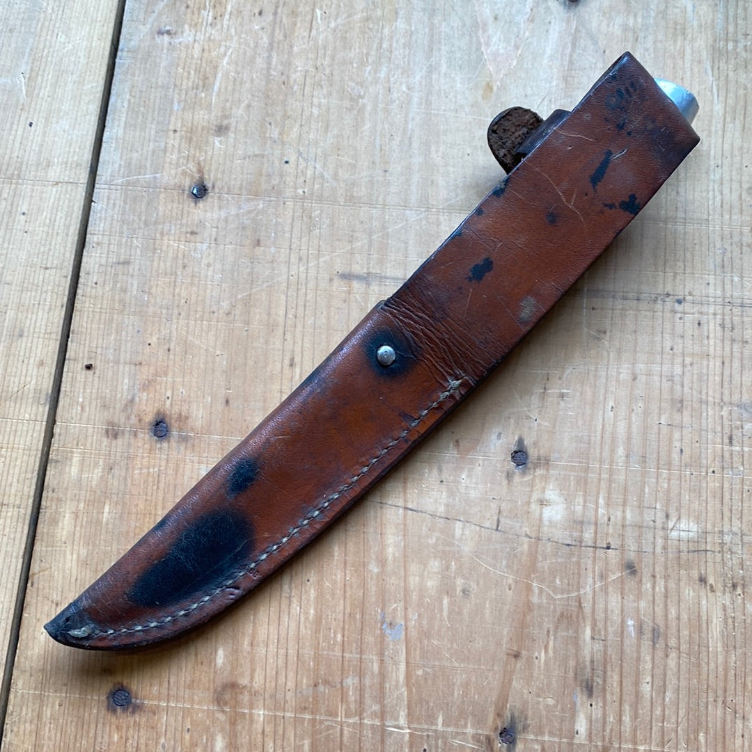 Rare popular 1940’s 50’s Western Boulder,Colo.made in USA patented fixed blade trout&bird knife/hunting/fishing/sheath-6 1/4” overall,blade 3”