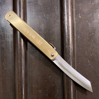 Higonokami 12cm Aogami 2 Steel Folding Knife Extra Large Brass Handle