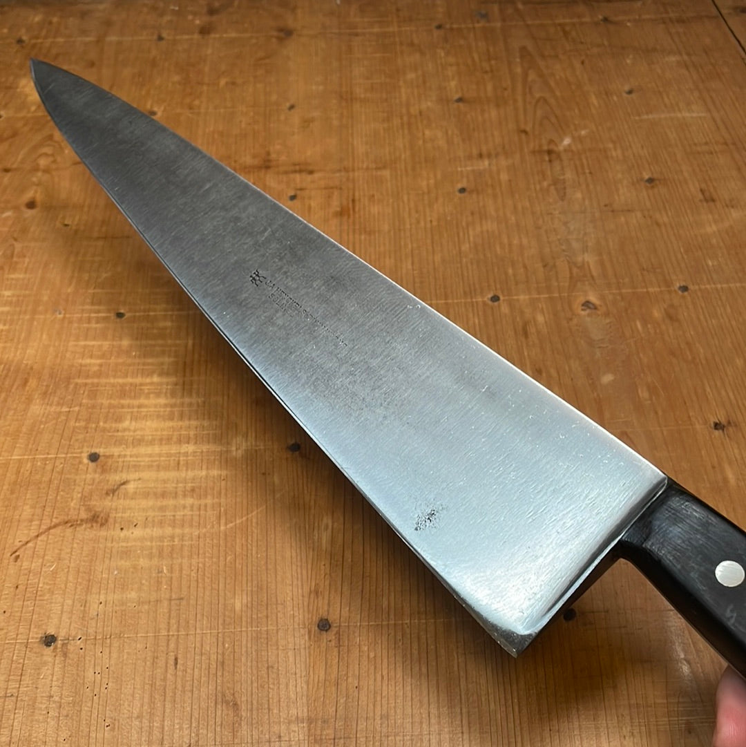 J A Henckels 12" Hand Forged Carbon Steel Chef Knife Model 108 1920's-30's