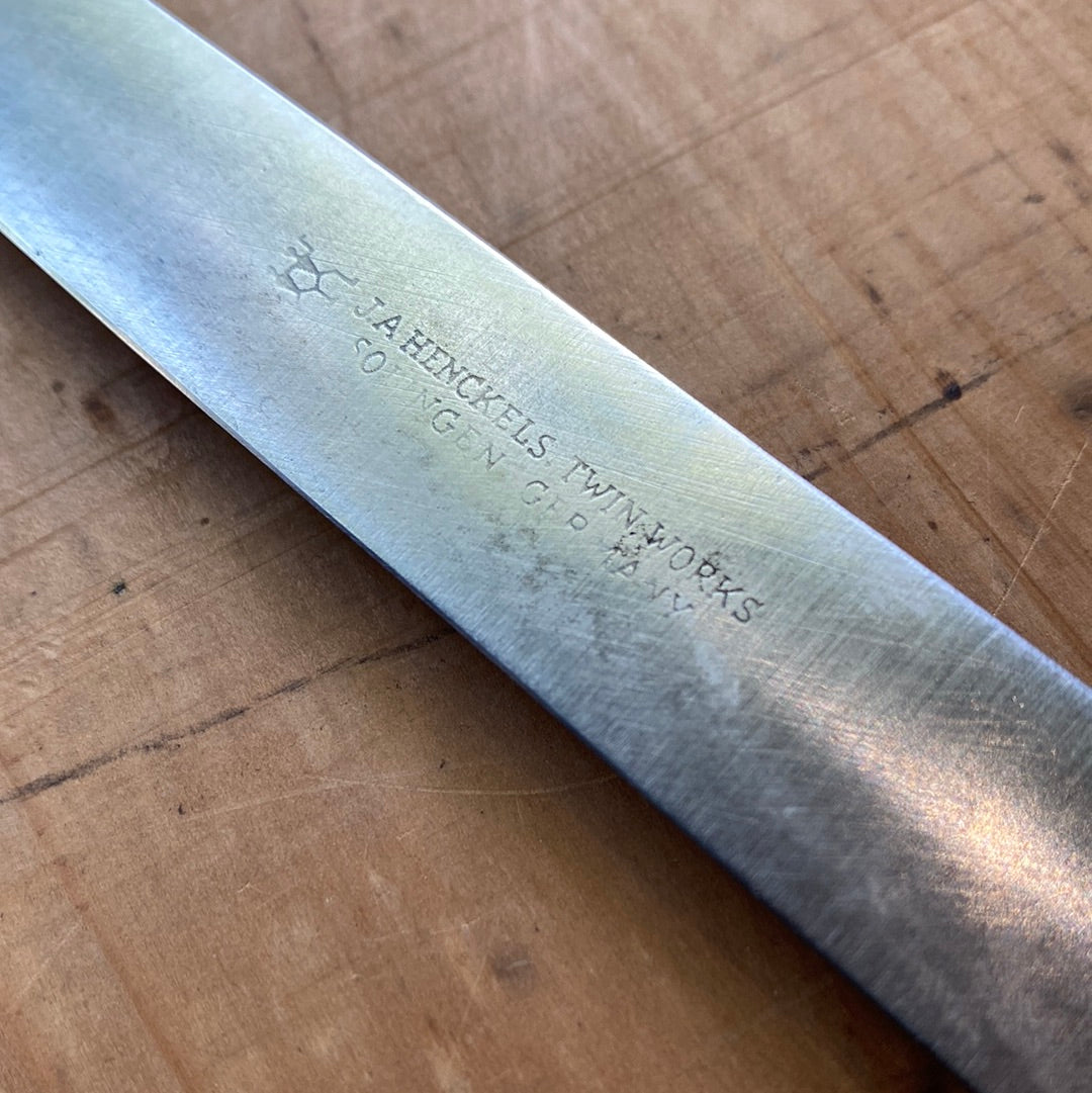 J A Henckels 12.25” Flexible Slicer Salmon / Ham Carbon Steel 1950’s
