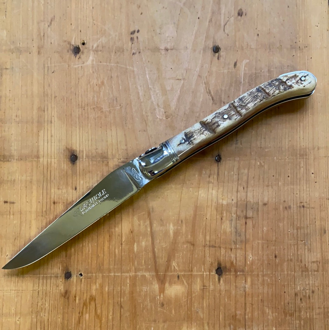 Fontenille Pataud Laguiole Nature 12cm Pocket Knife Ram Horn Lockback