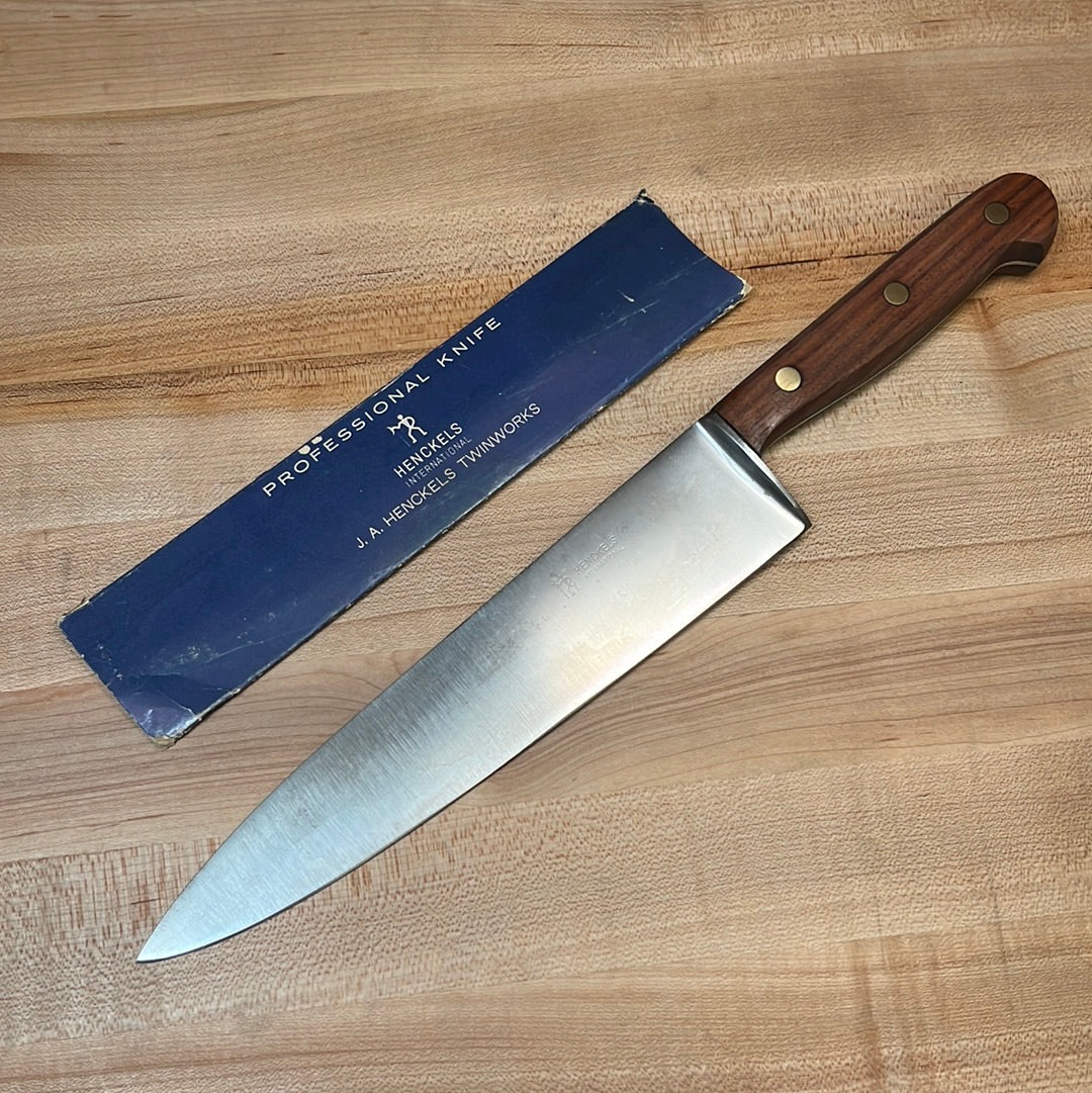 J A Henckels International 8.5" Chef Knife Carbon Steel W Sleeve 1960's?
