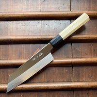 Sakai Kikumori Choyo 180mm Kiritsuke Santoku Ginsanko with Saya