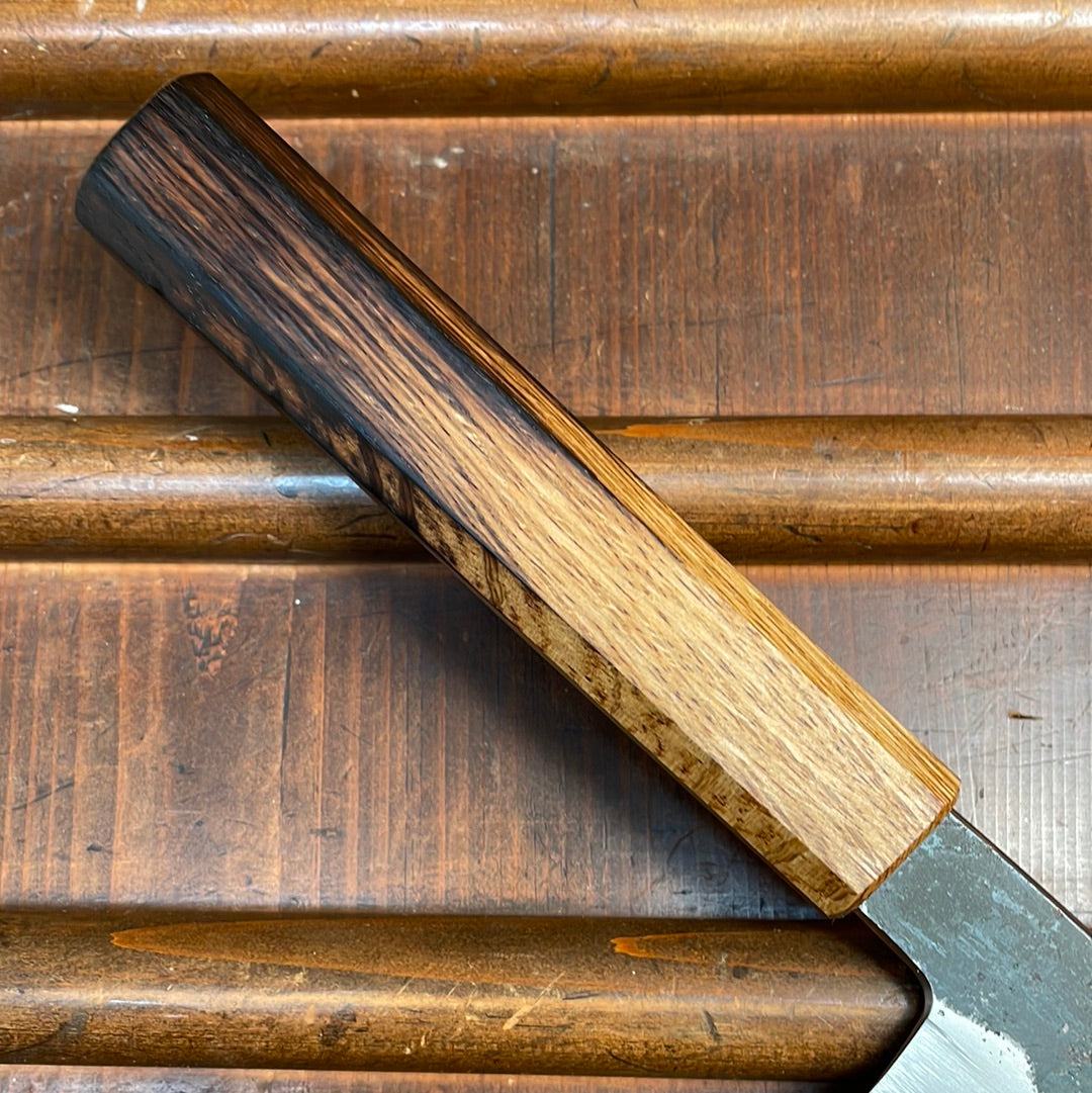 Hado Sumi 180mm Bunka Shirogami 2 Kurouchi Finish Burnt Oak