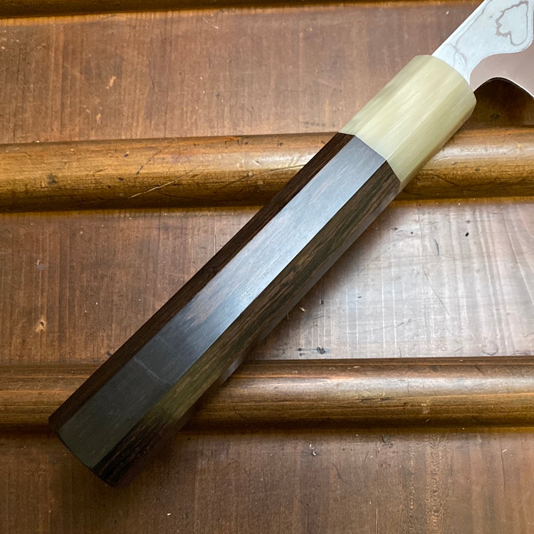 Hitohira Tanaka Manzo 300mm Yanagi Aogami 1 Damascus Ebony with Saya - LEFTY