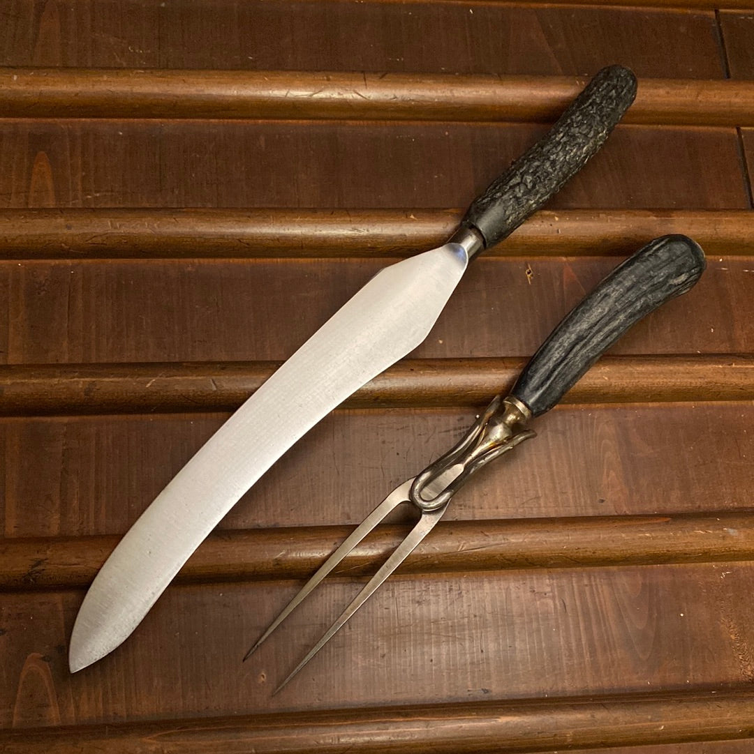 Joseph Wostenholm & Sons Sheffield (1813-1876) Shear Steel Carving Knife & Mis Matched Fork