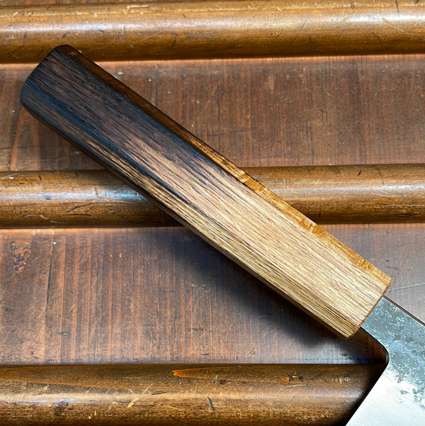 Hado Sumi 165mm Nakiri Shirogami 2 Kurouchi Finish Burnt Oak