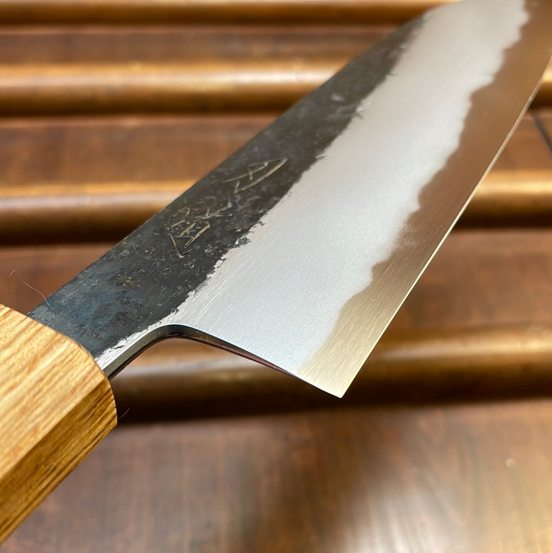 Kaji-bei 165mm Santoku Iron Clad Shirogami 2 Kurouchi Buffalo Horn – Bernal  Cutlery