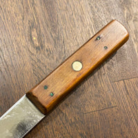 J. A. Henckels 8” Bullnose Scimitar Knife Hand Forged Carbon Steel Walnut 4 Pins & Rivet 1950’s?