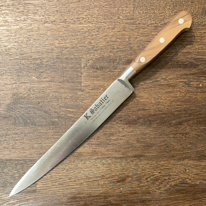 K Sabatier Au Carbone 8" Slicer Carbon Steel Olive