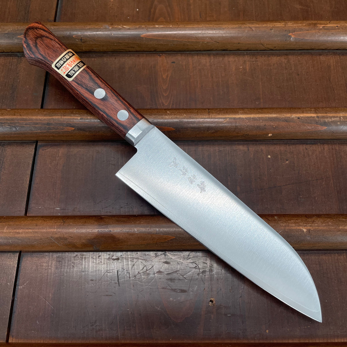 Hitohira Imojiya MZ 145mm Santoku VG-1 Imitation Mahogany Handle