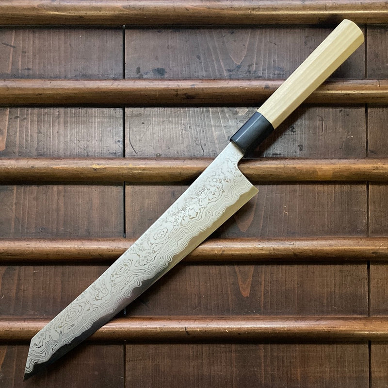 Sakai Kikumori Tanaka Sori 270mm Kiritsuke Sujihiki Aogami 1 Suminagashi