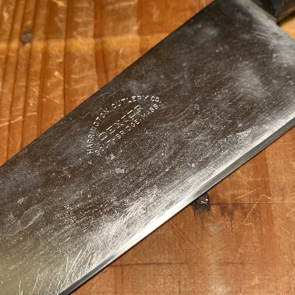Dexter Harrington Cutlery Co 9.75" Chef Carbon Steel Gutta Percha 1902-1920's