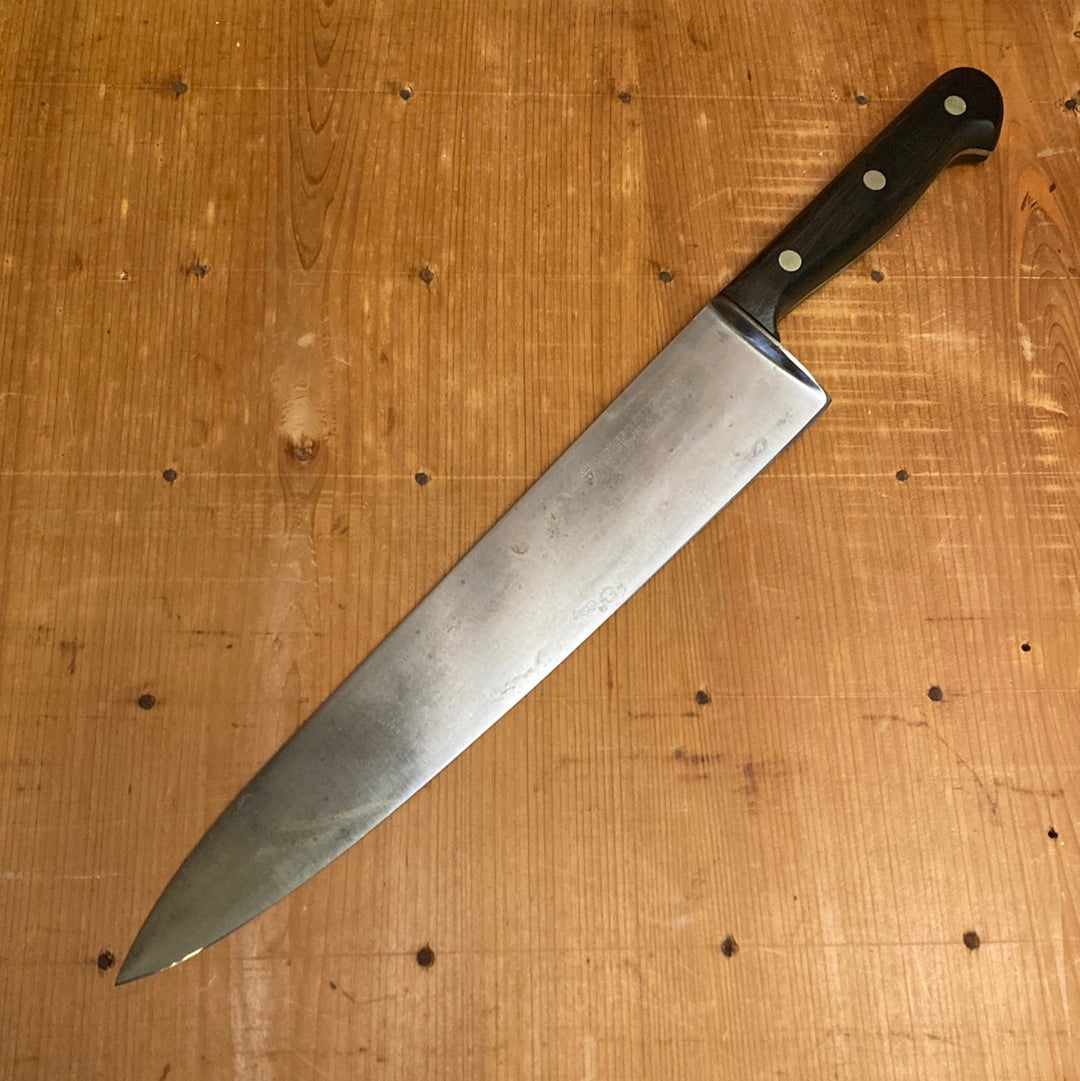 J. A. Henckels 10” Chef Knife Handforged Carbon Steel 1960' early
