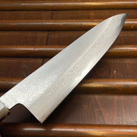 Yoshikazu Tanaka 210mm Gyuto Shirogami 1 Damascus Ebony