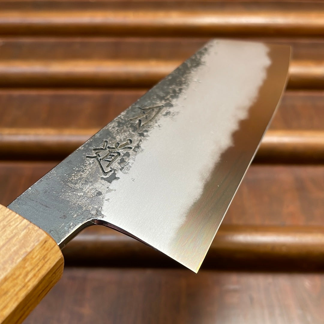 Hado Sumi 135mm Ko-Bunka Shirogami 2 Kurouchi Finish Burnt Oak