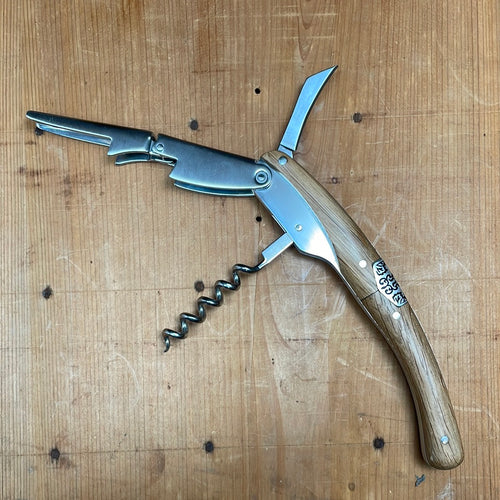 Left-Handed Manual Can Opener & Corkscrew Set, Orange Handle