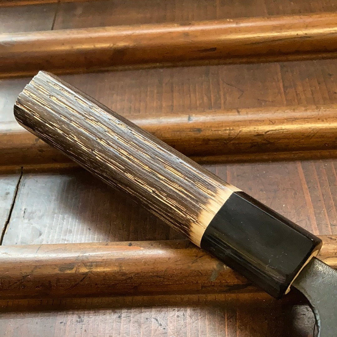 Kaji-bei 165mm Nakiri Iron Clad Aogami 2 Suminagashi Kurouchi Buffalo Horn Ring