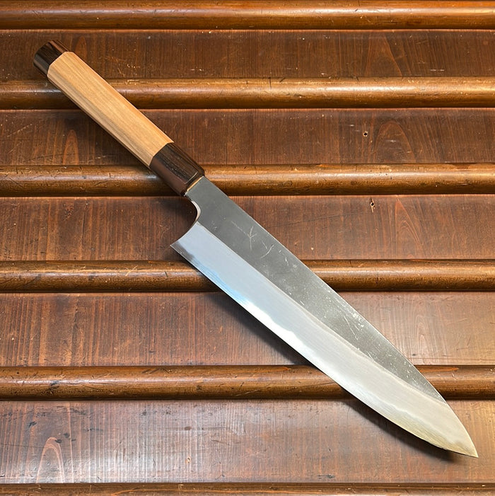 Hitohira Togashi 240mm Gyuto Aogami 2 Kurouchi Cherry Handle (Ebony End)