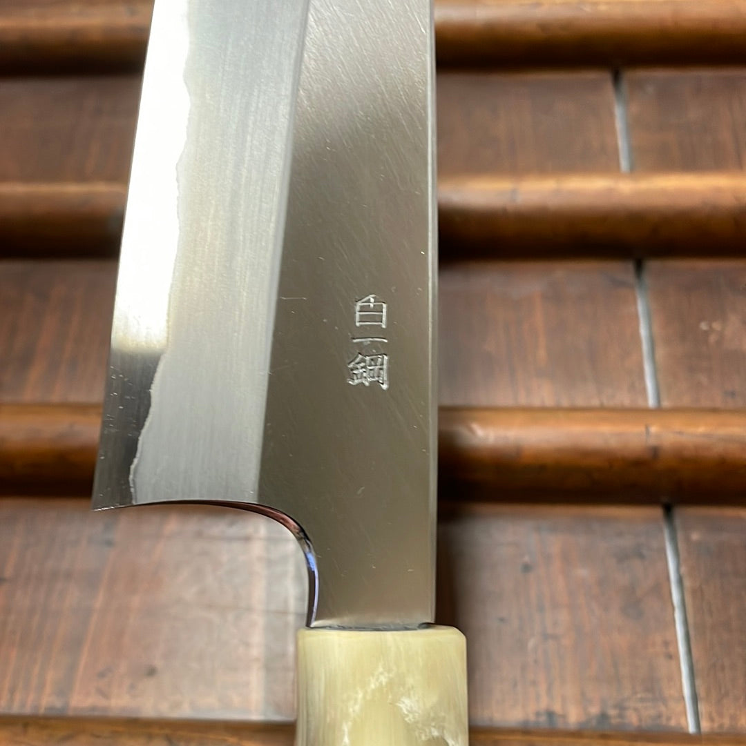 Hitohira Togashi 165mm Utility Stainless Clad Shirogami 1 Ziricote Handle