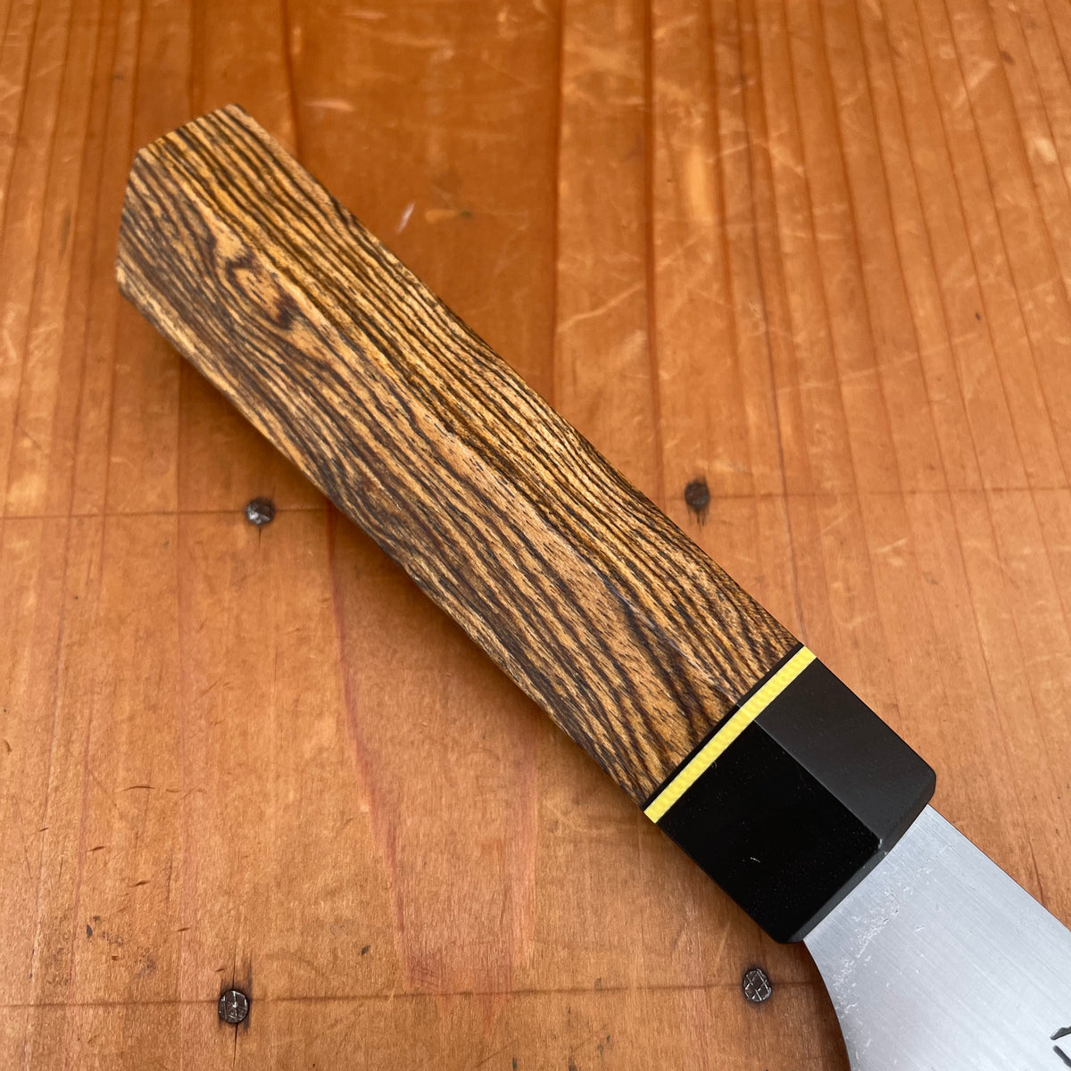 Alma Knife Co. 210mm Kiritsuke Gyuto 52100 Migaki Bocote Ebony Handle