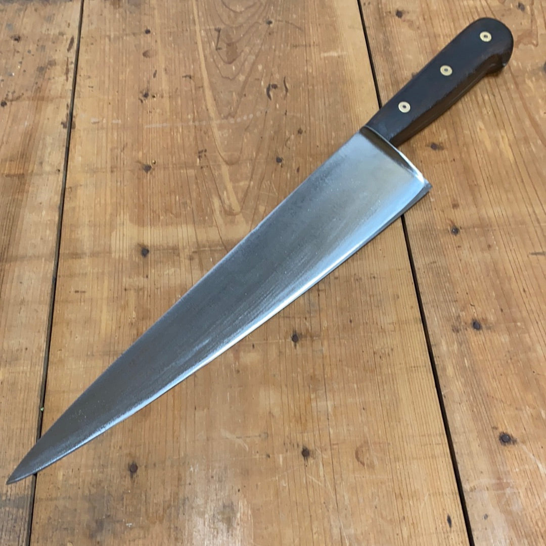 Unmarked 12.25” Chef Knife Carbon Steel German 1920’s?