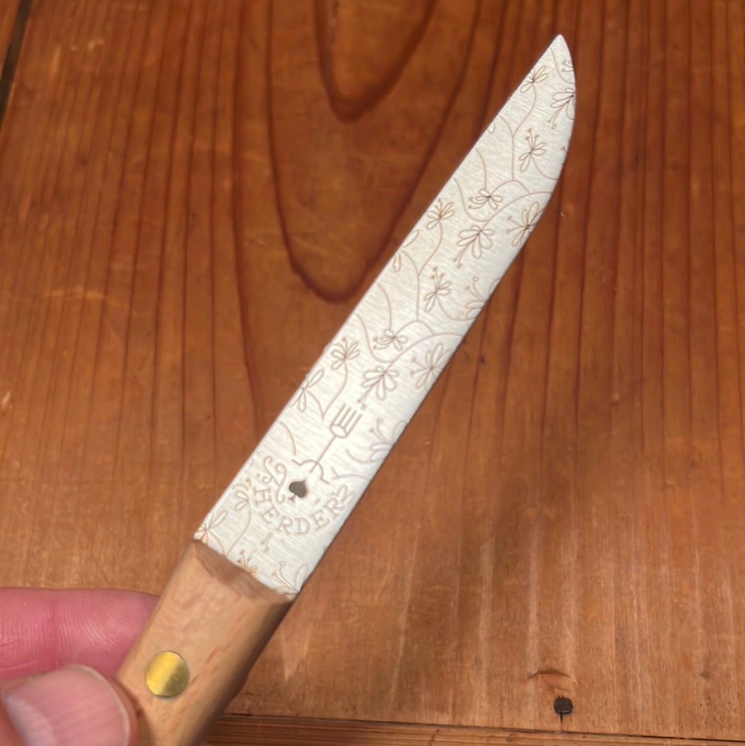 Friedr Herder 3.25" Paring Knife Carbon Steel Beech Rankin Design Blade