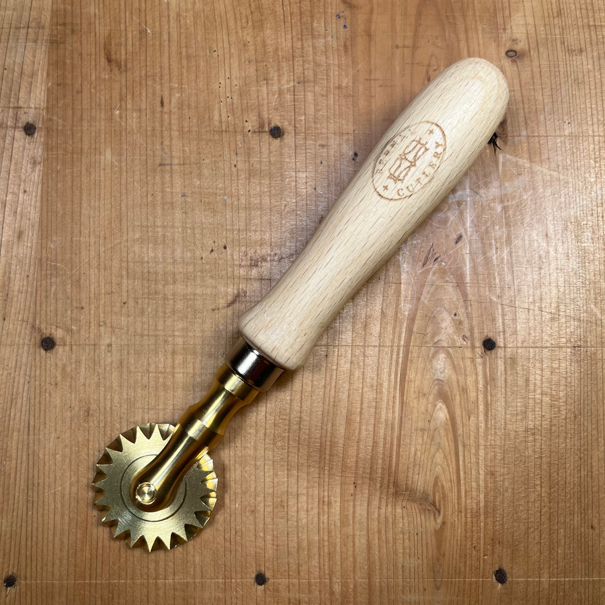 Pasta Cutting Wheel with Brass Single-toothed Blade
