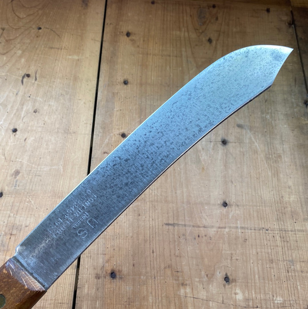 J Russell 10” Bullnose Scimitar Carbon Steel Made For US Military 1953