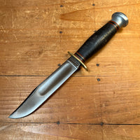 Case 5" Fixed Blade Marble's Style Carbon Steel Stacked Leather 1940's
