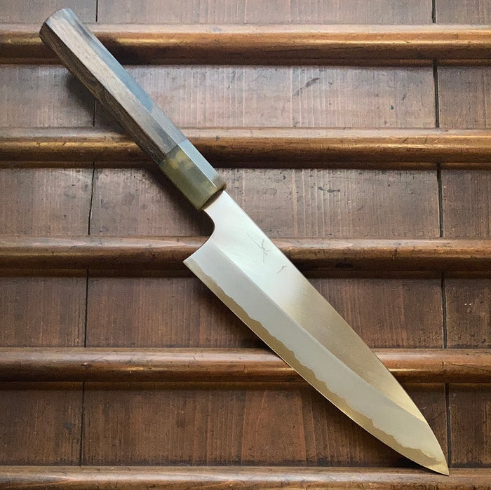 Hitohira Togashi 210mm Gyuto Stainless Clad Shirogami 1 Ziricote Handle