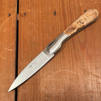 Fontenille Pataud Pialincu 10.5cm Pocket Knife Stabilized Poplar Burl Lockback