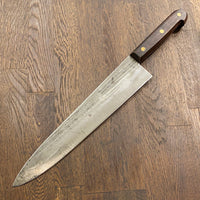 Hammer Forged 10.5” Chef Knife Carbon Steel 1930’s-60’s Rosewood Handle