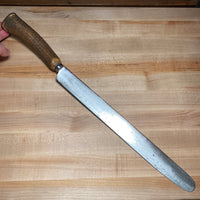 J Smith 14" English Roast Beef Knife Shear Steel & Stag 19th C.