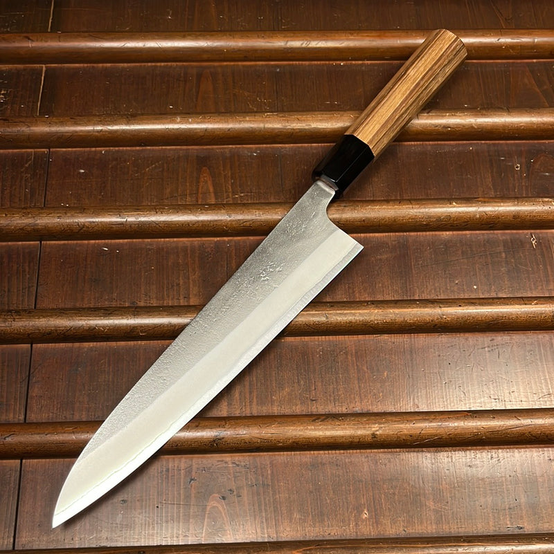Yoshikane Hamono 240mm Gyuto Shirogami 2 Nashiji Teak Handle