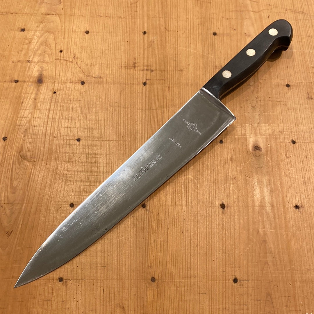 K.C. Seelbach 10” Chef Knife Carbon Steel Solingen 1950’s  VGC