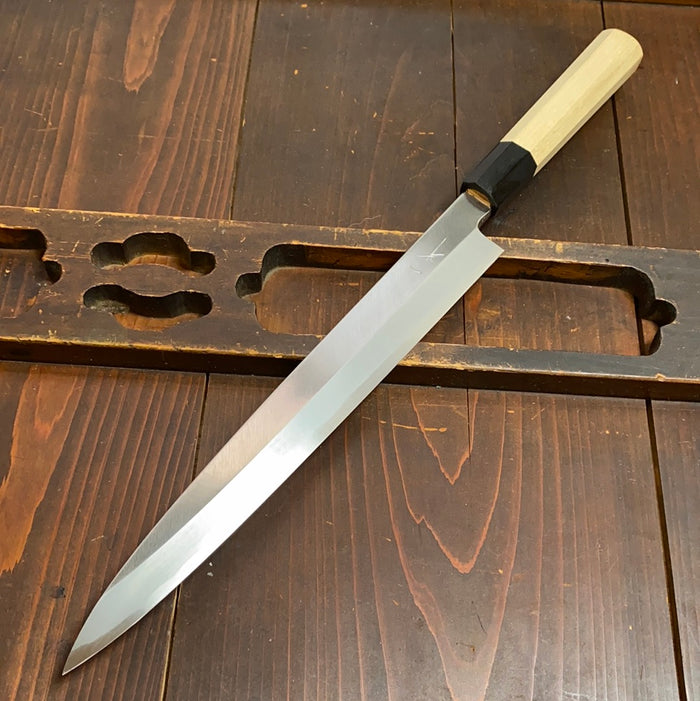 Hitohira Kikuchiyo Manzo 270mm Yanagi Shirogami 3 Ho Wood - LEFTY