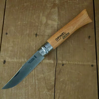 Opinel Straight Back Carbon Ring Lock Beechwood Handle