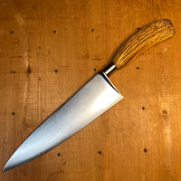 American LF&C Nogent Style 9" Chef Forged Carbon Steel Antler Re-Handle