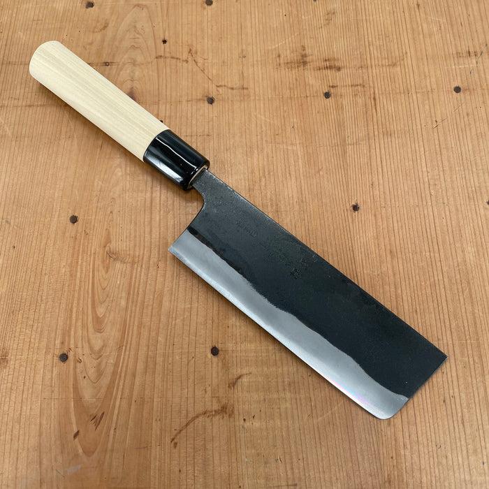 Kaji-bei 135mm Nakiri Iron Clad Shirogami 2 Kurouchi