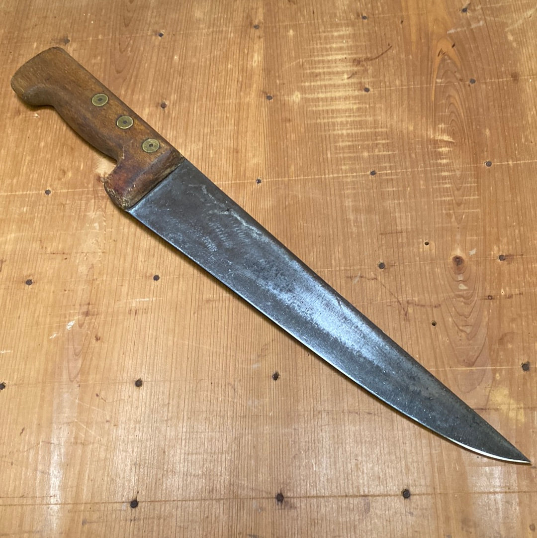Unmarked 11” Boucher Butcher Knife Carbon Steel France 1950’s?