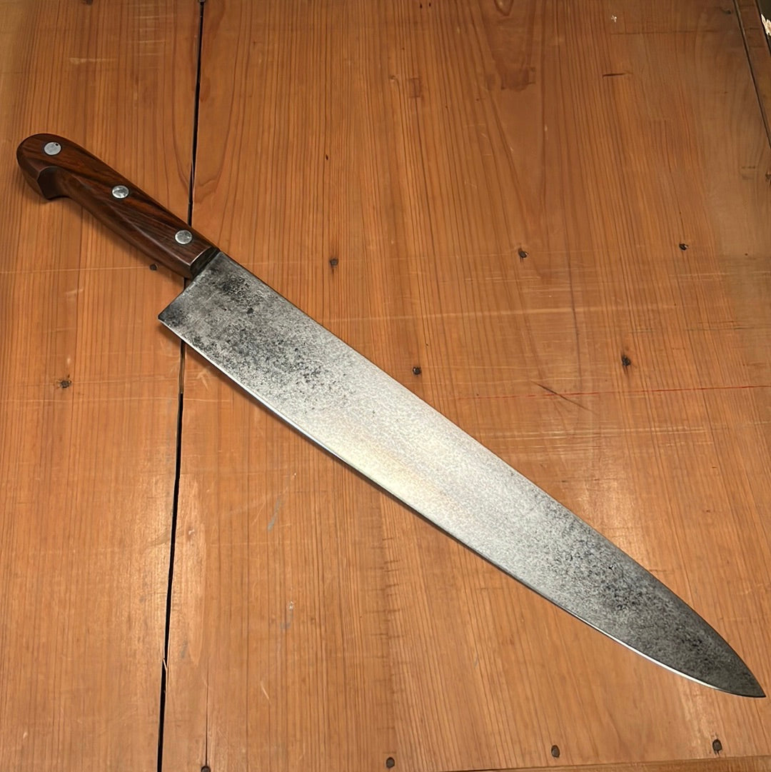 KA-BAR 14" Chef Knife Carbon Steel Custom Rosewood Handle